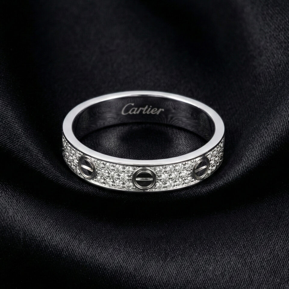 Cartier's, LOVE ring, Small Model, Paved