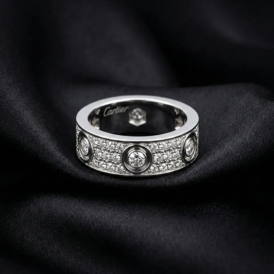 Cartier's, LOVE Ring Pave Stone
