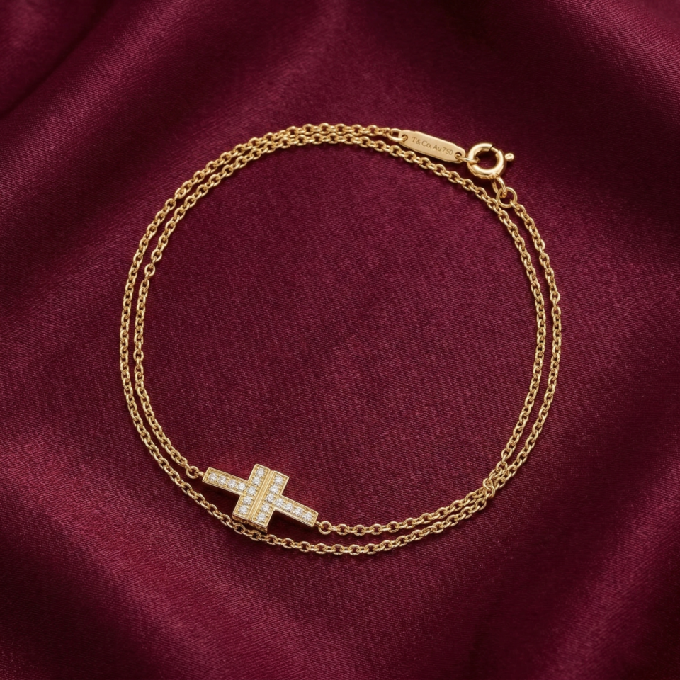 Tiffany  2 Layer Bracelet, Gold Filled