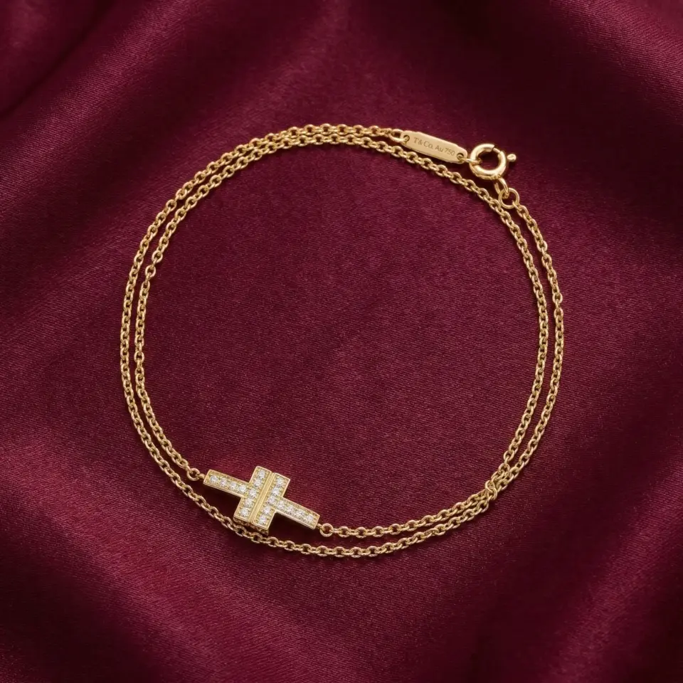 Tiffany  2 Layer Bracelet, Gold Filled
