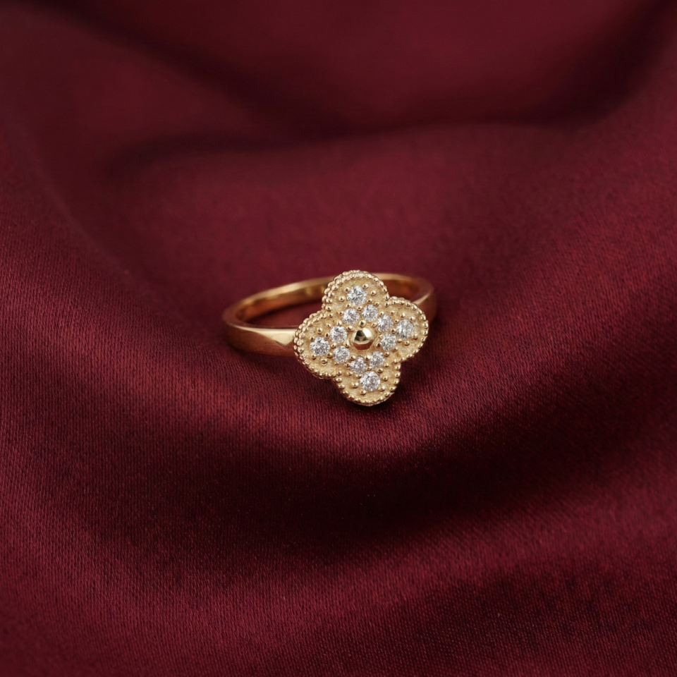 Van Cleef & Arpels, Vintage Alhambra Ring, Gold Filled