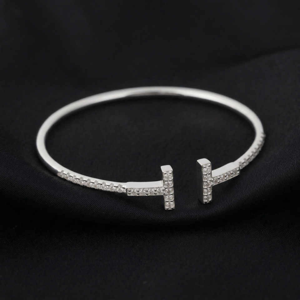 Tiffany T Pavé Sparkle Wire Bangle