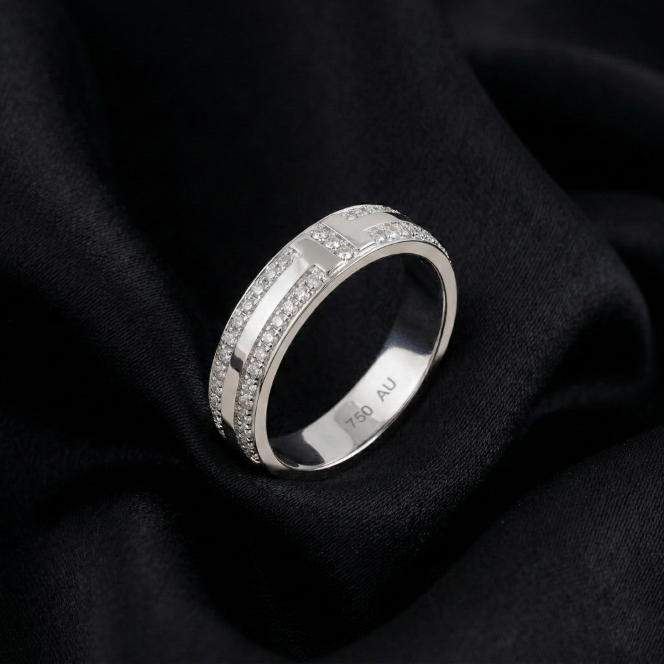 Tiffany T Wide Pavé Stone Ring