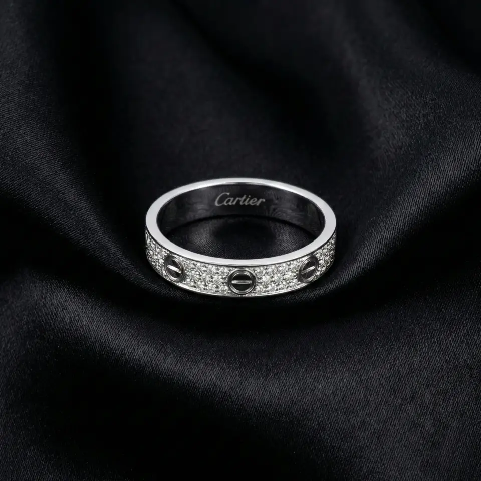 Cartier's, LOVE ring, Small Model, Paved