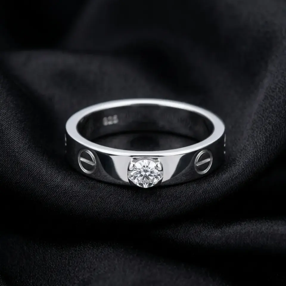 Cartier's, LOVE solitaire, brilliant-cut stone