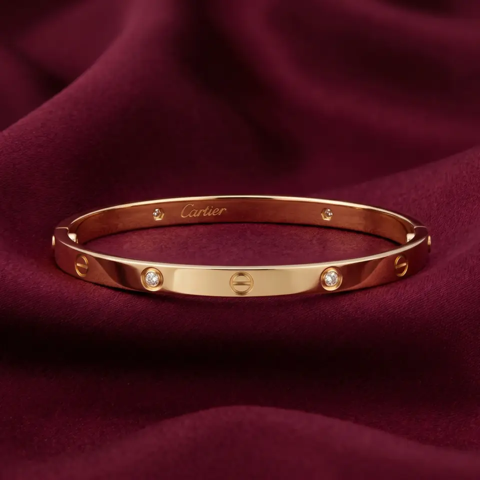 Cartier LOVE bracelet, medium model, 4 stones Gold Filled