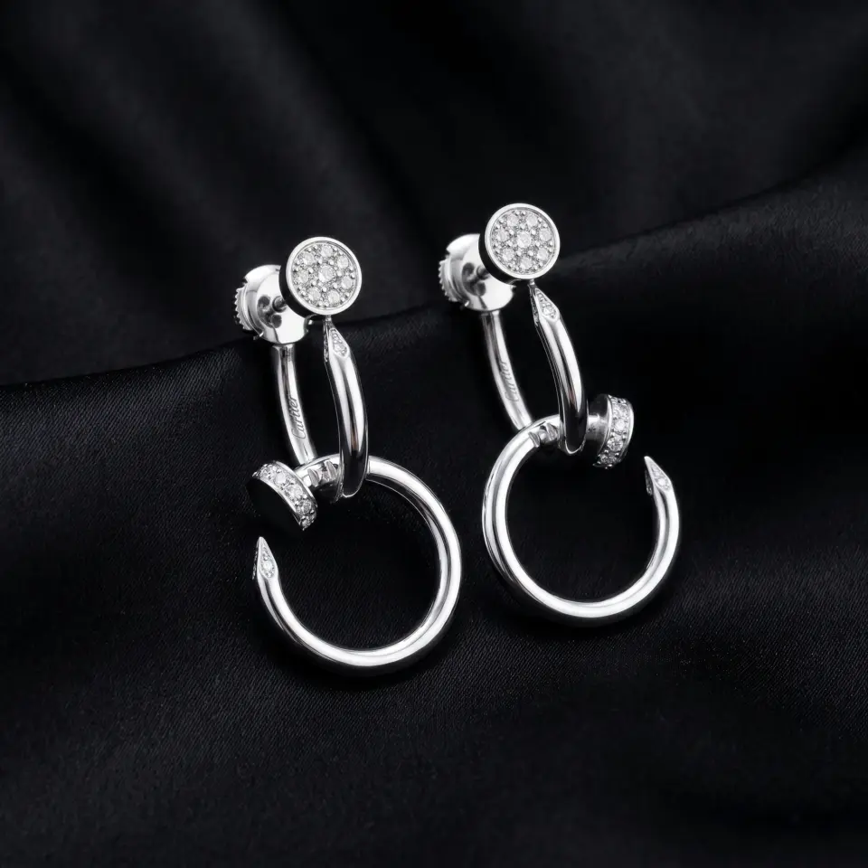 Cartier Juste un Clou earrings, double, diamonds