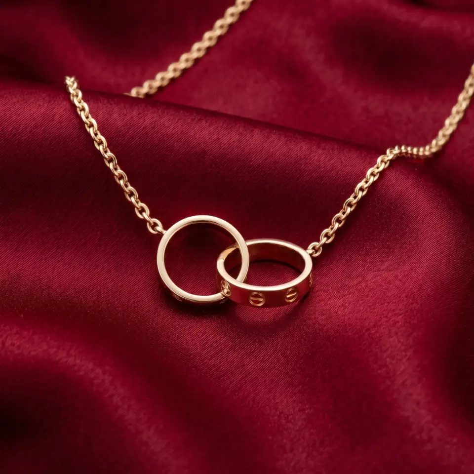 Cartier, LOVE double Necklace Gold Filled