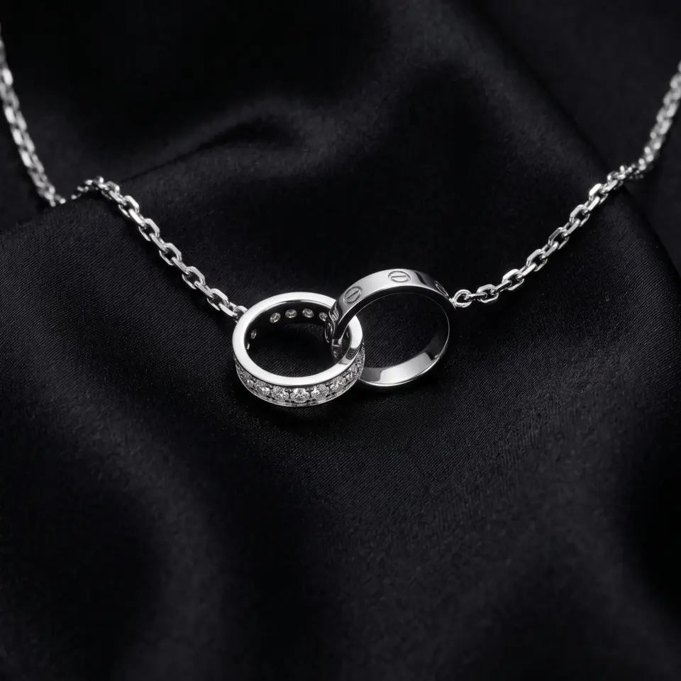 Cartier, LOVE half-paved Necklace