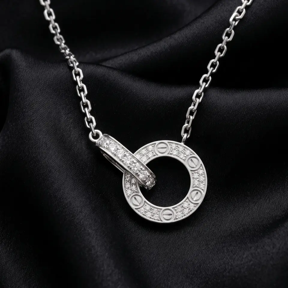 Cartier, LOVE paved Necklace