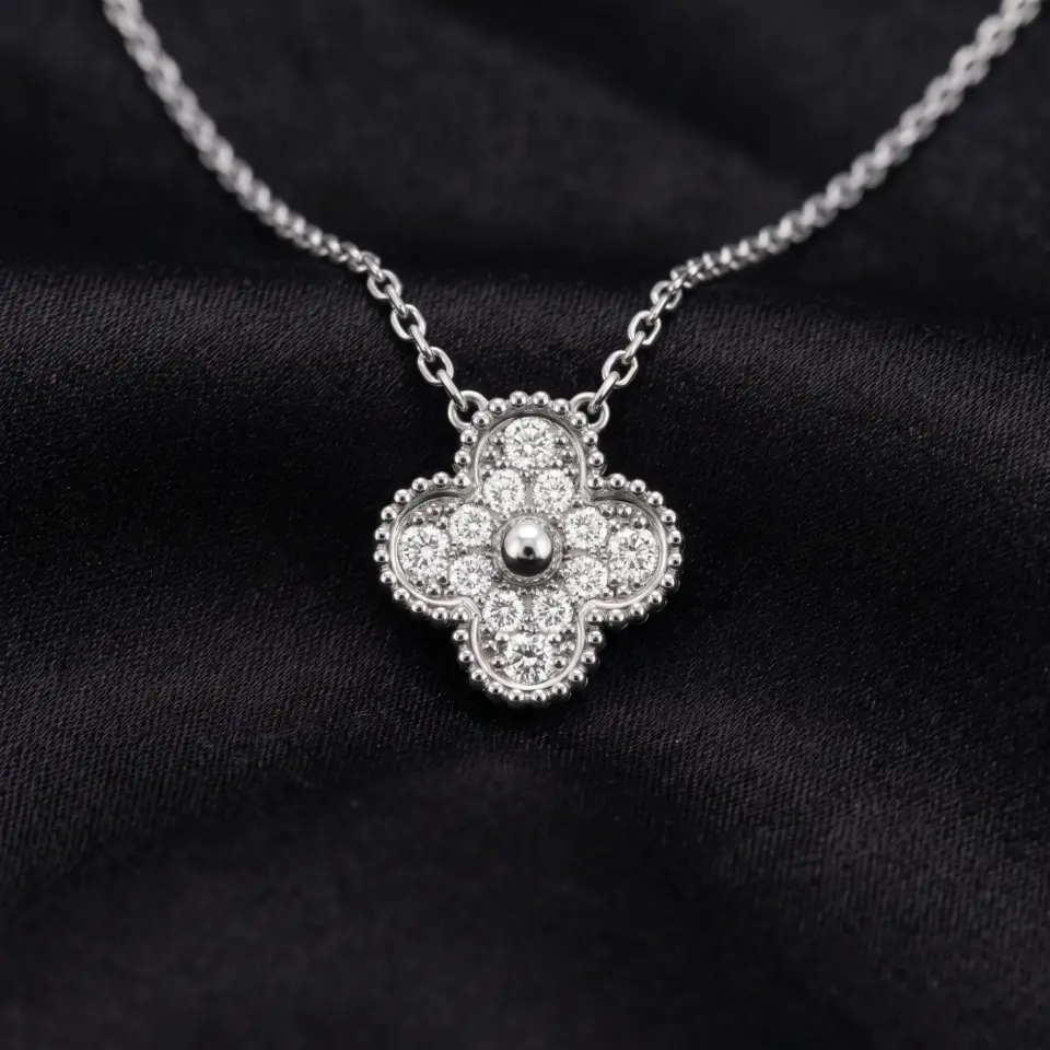 Van Cleef & Arpels, Vintage Alhambra with stones Necklace