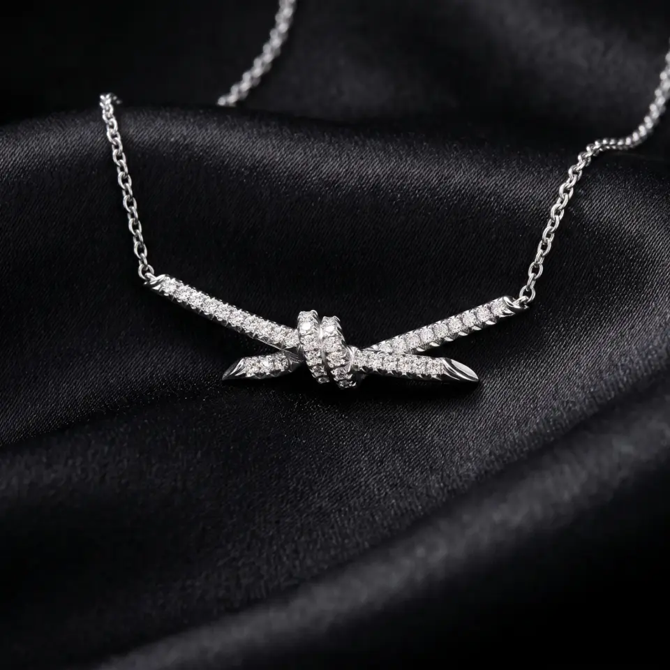 Tiffany Knot paved Necklace