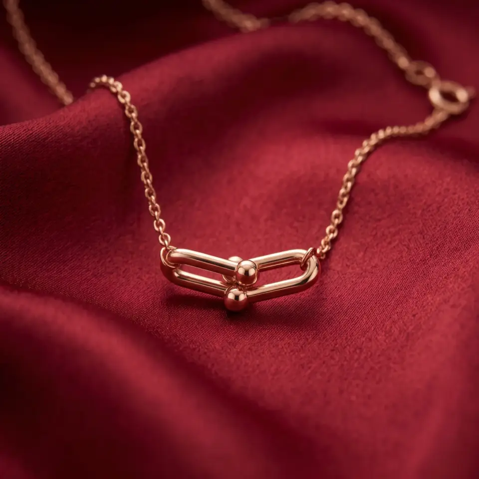 Tiffany HardWear, Small Double Link Necklace Gold Fill