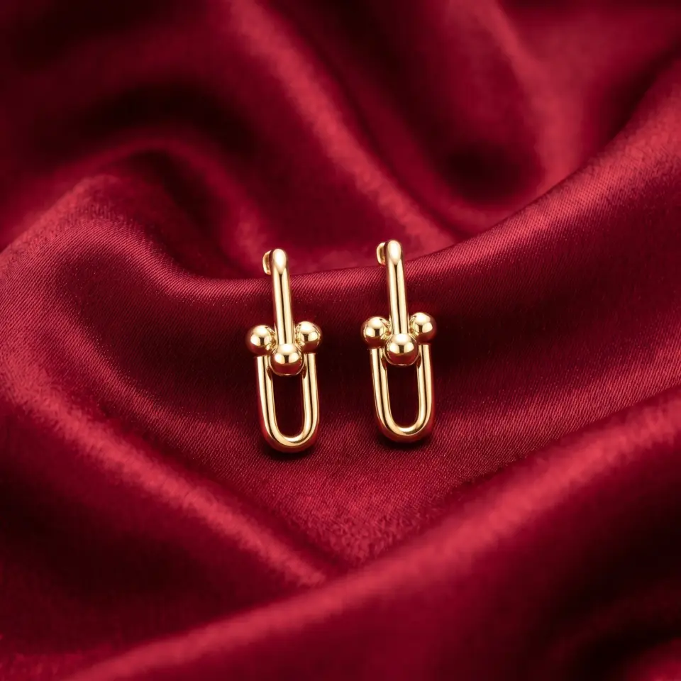 Tiffany HardWear, Large Link Earrings Gold Filled