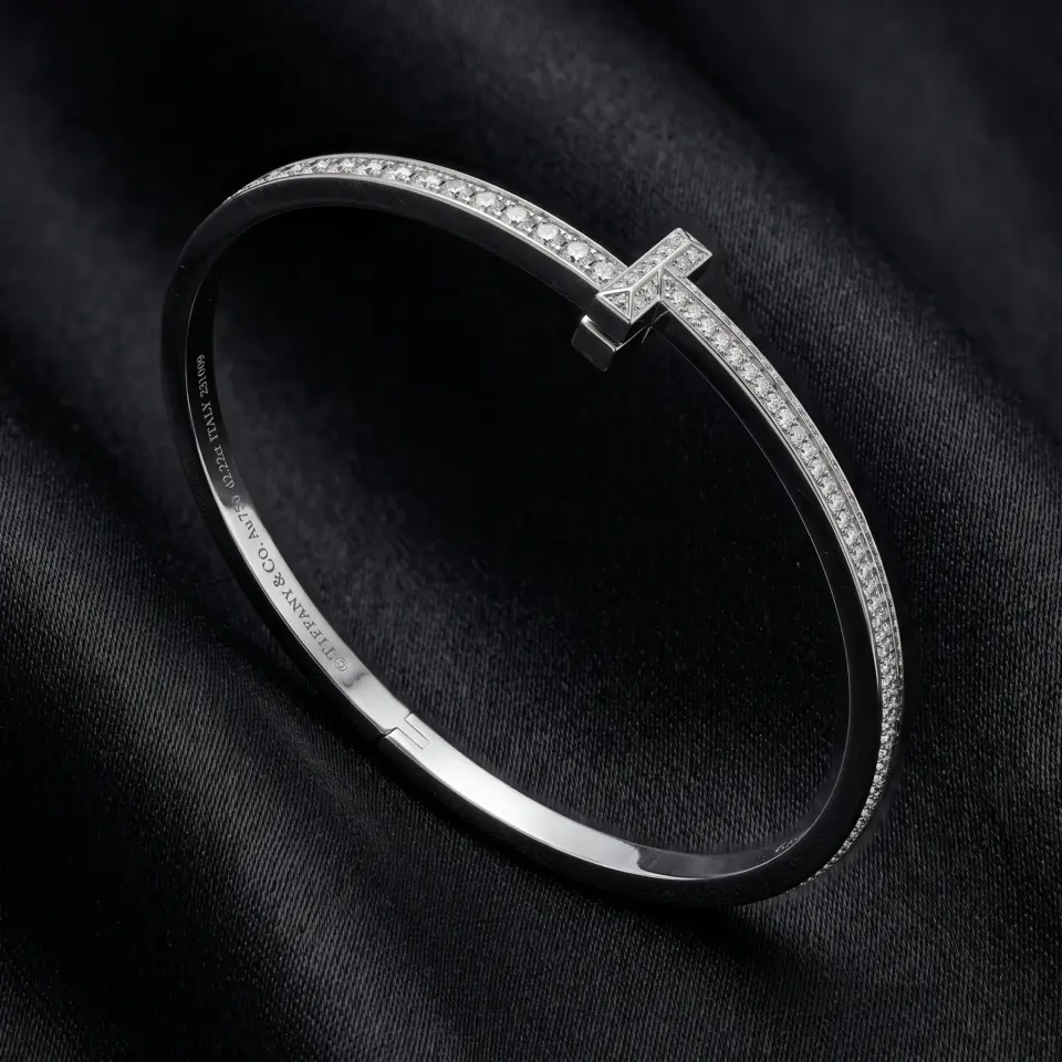 Tiffany T, T1 Narrow Pavé Hinged Bracelet